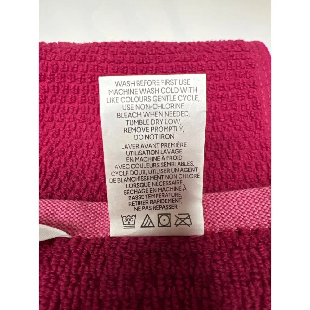 NEW! LACOSTE Pink Magenta Stripe Gator Logo Bath Towel 52